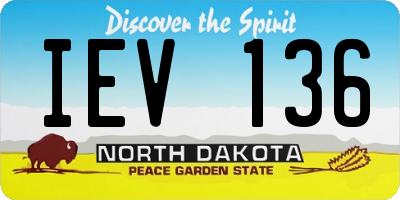 ND license plate IEV136
