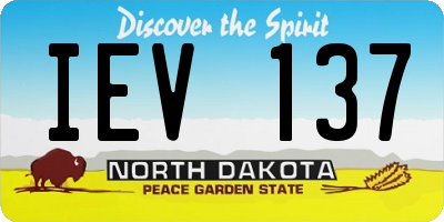 ND license plate IEV137