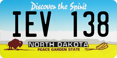 ND license plate IEV138