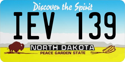ND license plate IEV139