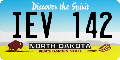 ND license plate IEV142