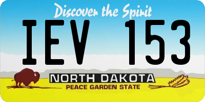ND license plate IEV153
