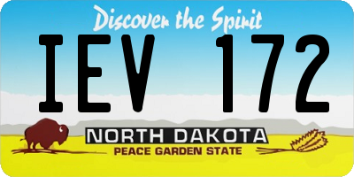 ND license plate IEV172