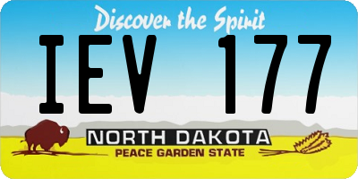 ND license plate IEV177
