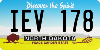 ND license plate IEV178
