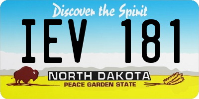 ND license plate IEV181
