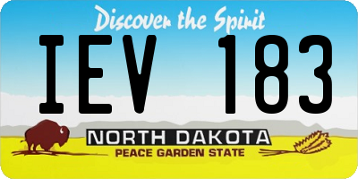 ND license plate IEV183