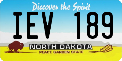 ND license plate IEV189