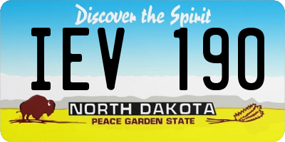 ND license plate IEV190