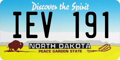 ND license plate IEV191