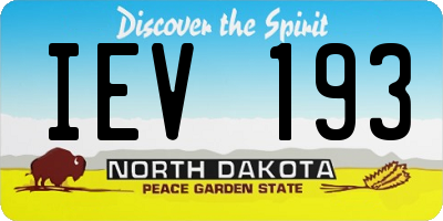 ND license plate IEV193