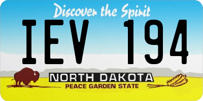ND license plate IEV194