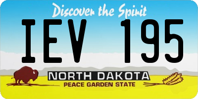ND license plate IEV195