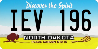 ND license plate IEV196
