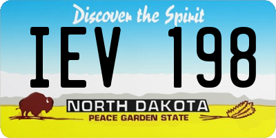 ND license plate IEV198