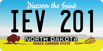 ND license plate IEV201