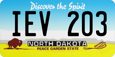 ND license plate IEV203