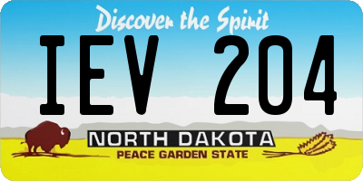 ND license plate IEV204