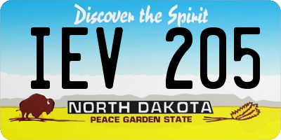 ND license plate IEV205