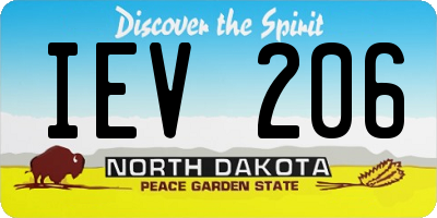 ND license plate IEV206