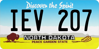 ND license plate IEV207