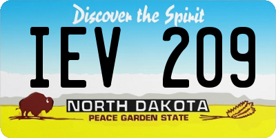 ND license plate IEV209