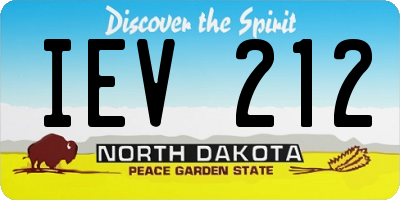 ND license plate IEV212