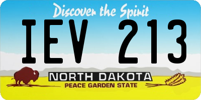 ND license plate IEV213