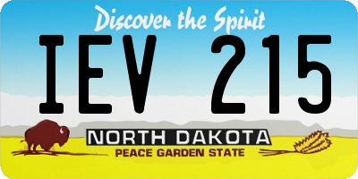 ND license plate IEV215