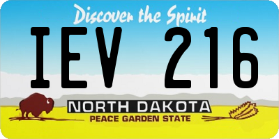 ND license plate IEV216