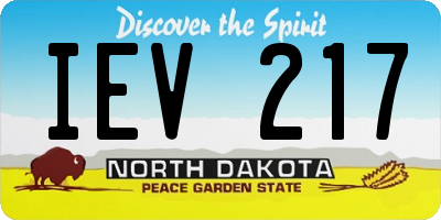 ND license plate IEV217
