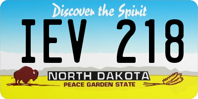 ND license plate IEV218