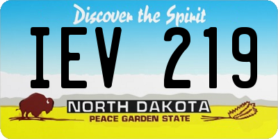 ND license plate IEV219