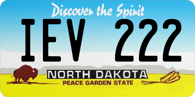 ND license plate IEV222