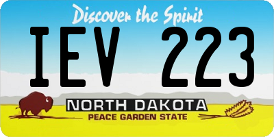 ND license plate IEV223