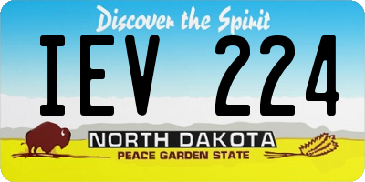 ND license plate IEV224