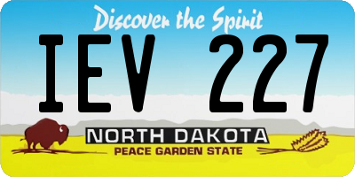 ND license plate IEV227