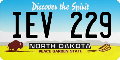 ND license plate IEV229