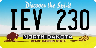 ND license plate IEV230