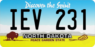 ND license plate IEV231