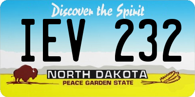 ND license plate IEV232