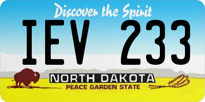 ND license plate IEV233