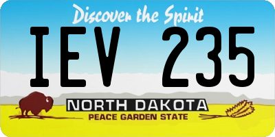ND license plate IEV235