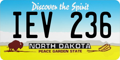 ND license plate IEV236