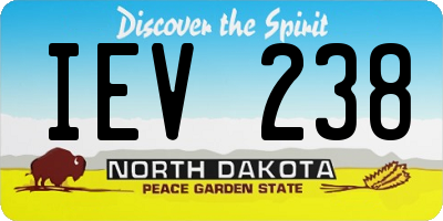ND license plate IEV238