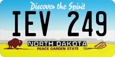 ND license plate IEV249