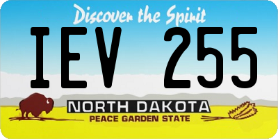 ND license plate IEV255