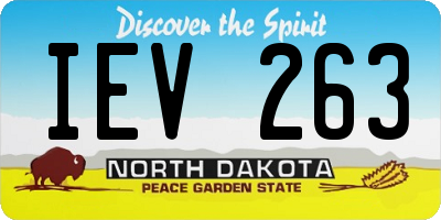 ND license plate IEV263
