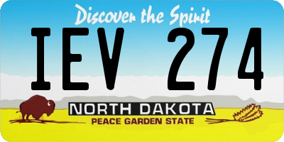 ND license plate IEV274