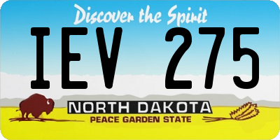 ND license plate IEV275